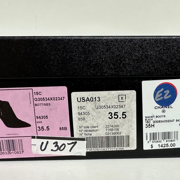 New Chanel Bottines Black Boots Booties Leather Pearl Size 35.5 US 5.5 - Picture 10 of 12